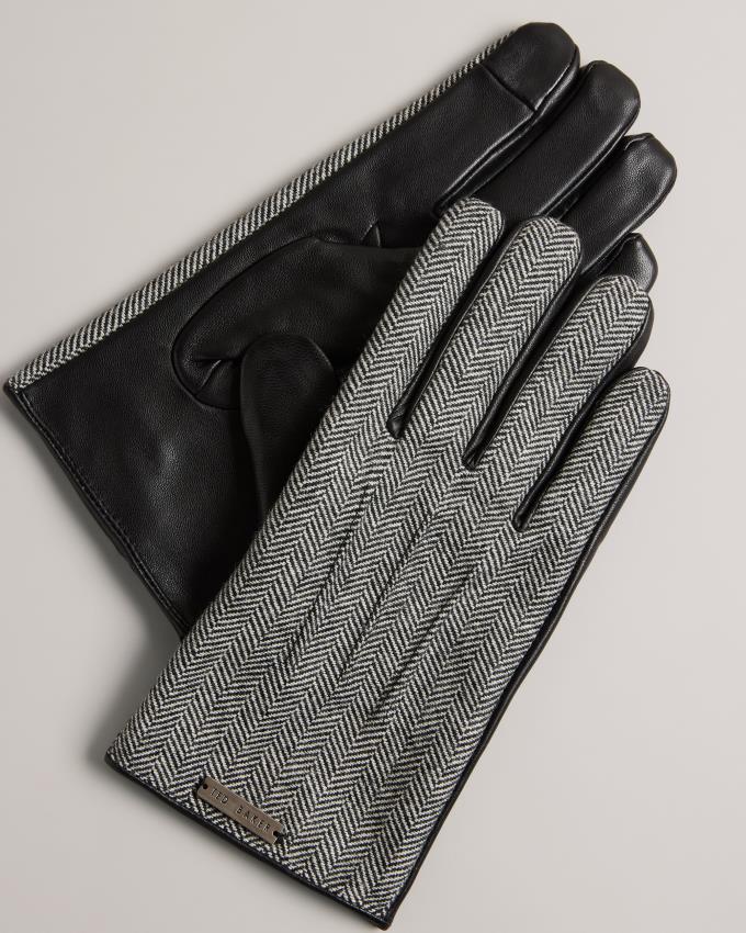 Gant Ted Baker Herringbone Scarf And Glove Set Noir Homme | PKG-28435899